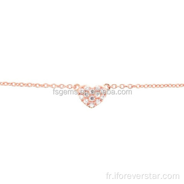 Produits en collier coeur en or rose 14k